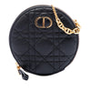 Dior Calfskin Cannage Round Caro Pouch with Chain Secondhand