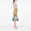 Prada Medium Saffiano Cuir Trimmed Canvas Double Satchel Secondhand