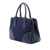 Prada Small Tessuto and City Calf Hand Stitched Galleria Double Zip Satchel Secondhand