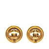 Chanel Gold Plated CC Round Clip On Earrings Secondhand