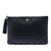 Secondhand Chanel Large Quilted Lambskin Double Stitch Tassel O Case Clutch