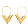 Louis Vuitton Gold Plated Essential V Hoop Earrings Secondhand
