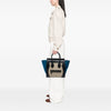 Celine Mini Tricolor Calfskin and Nubuck Luggage Tote Secondhand