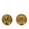 Secondhand Chanel CC Gold Plated Round Clip on Earrings
