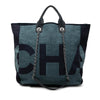 Chanel Large Canvas Logo Deauville Shopping Tote Secondhand