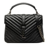 Saint Laurent Medium Chevron Sheepskin Monogram College Satchel Secondhand