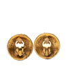 Chanel CC Gold Plated Strass Round Clip On Earrings Secondhand