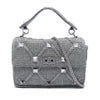 Valentino Large Metallic Knit Roman Stud Satchel Secondhand
