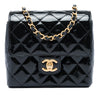 Chanel Mini Square Quilted Patent Single Flap Secondhand