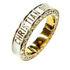 Dior Gold Plated Strass and Lacquer Night Code Band Ring Secondhand