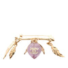 Chanel Gold Plated Resin CC Pendant Branch Brooch Secondhand