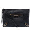Balenciaga Medium Goatskin Motocross Classic Metallic Edge Clutch Secondhand