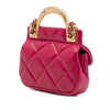 Chanel Quilted Calfskin Lady Card Holder with Chain Top Handle Bag Secondhand