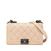 Secondhand Chanel Old Medium Aged Calfskin Double Stitch Boy Flap