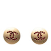 Chanel CC Gold Plated Crystals Push Back Earrings Secondhand