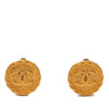 Chanel CC Gold Plated Round Clip On Earrings Secondhand