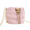 Chanel Mini Quilted Calfskin About Pearls Drawstring Bucket Bag Secondhand
