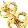 Chanel CC Gold Plated Round Clip On Earrings Secondhand