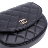 Chanel CC Quilted Lambskin Half Moon Top Handle Flap Secondhand