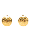 Chanel CC Gold Plated Round Clip On Earrings Secondhand
