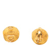 Chanel CC Gold Plated Round Clip On Earrings Secondhand