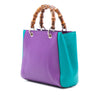 Gucci Mini Bicolor Calfskin Bamboo Shopper Satchel Secondhand