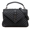 Saint Laurent Medium Quilted Chevron Sheepskin College Satchel Secondhand