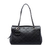 Chanel Large CC Diamond Embossed Calfskin Zip Shopping Tote Secondhand