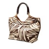 Ferragamo Zebra Printed Straw Shopper Tote Secondhand
