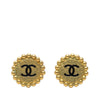 Chanel CC Gold Plated Round Clip On Earrings Secondhand