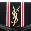 Saint Laurent Canvas Striped Uptown Pouch Secondhand