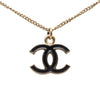 Chanel CC Gold Plated Enamel Pendant Necklace Secondhand
