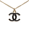 Chanel CC Gold Plated Enamel Pendant Necklace Secondhand