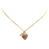Chanel Gold Plated Rhinestone CC Heart Pendant Necklace Secondhand