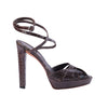 SECOND HAND Yves Saint Laurent Rive Gauche Brown Croc-Effect Platform Sandals