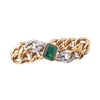 Vintage Two-Tone Gold Emerald & Diamond Flexible Chain Ring - '70s