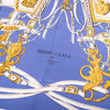 Secondhand Hermès “Brides De Gala” Blue, White & Gold Silk Carré 90 Scarf