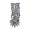 Secondhand Vintage Floral Brooch with Multicolour Crystals - '70s