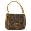 Fendi Vintage Tiger Print Shoulder Bag Canvas