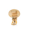 Chanel Gold Plated and Enamel CC Round Button Clip On Earrings Secondhand