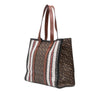 Burberry TB Monogram E Canvas Stripe Book Tote Secondhand