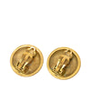 Chanel CC Gold Plated Stud Button Clip On Earrings Secondhand