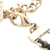 Chanel Gold Plated Leather Woven CC Rhinestone Star Choker Necklace Secondhand