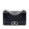 Chanel Small Quilted Crinkled Patent Boy Flap Secondhand
