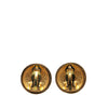 Secondhand Chanel Gold Plated CC Round Clip on Earrings