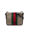 Gucci Medium GG Supreme Web Flap Messenger Bag Secondhand