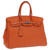 Hermes Birkin Handbag Orange Togo with Palladium Hardware