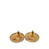 Chanel CC Gold Plated Round Push Back Earrings Secondhand