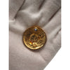 Chanel CC Gold Plated Round Push Back Earrings Secondhand