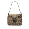 Fendi Zucca Canvas Double Flap Shoulder Bag Secondhand